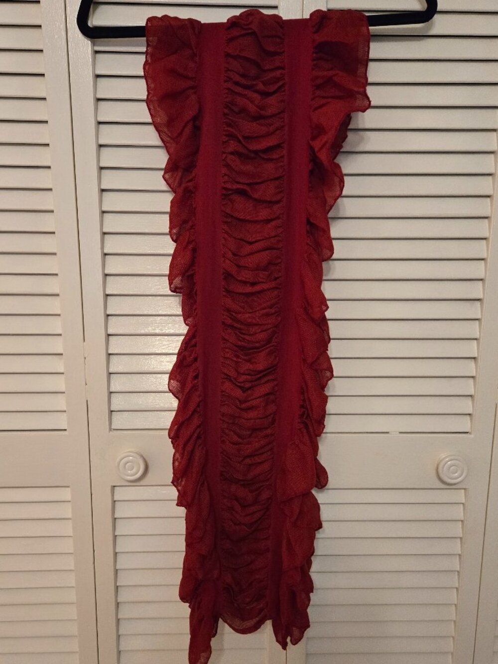 WHBM Red Ruffled Wrap/Scarf - Picture 5 of 5